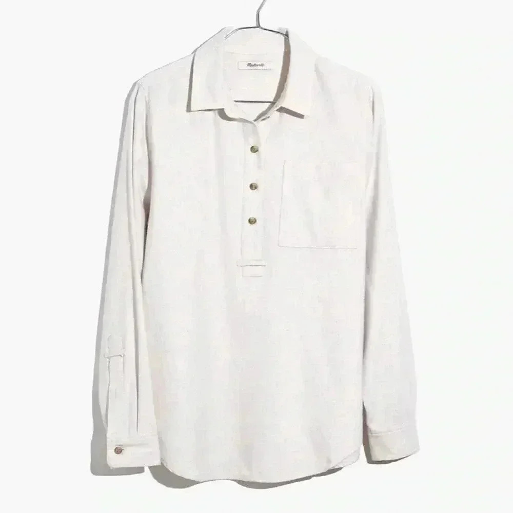 Madewell Flannel Classic Ex-Boyfriend Popover Shirt Size S